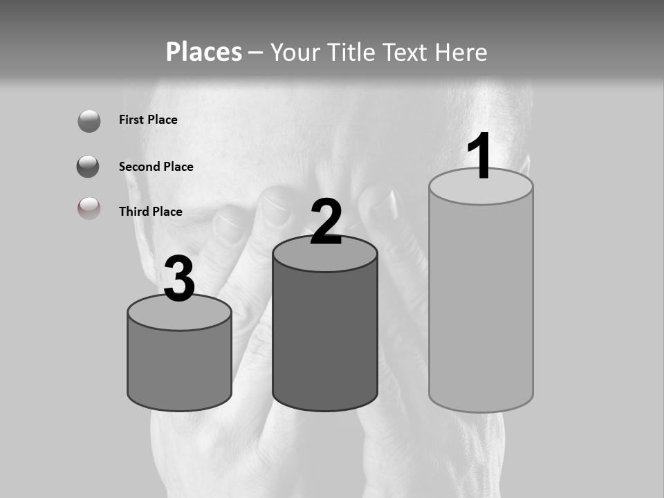 A Man Covering His Face With His Hands PowerPoint Template