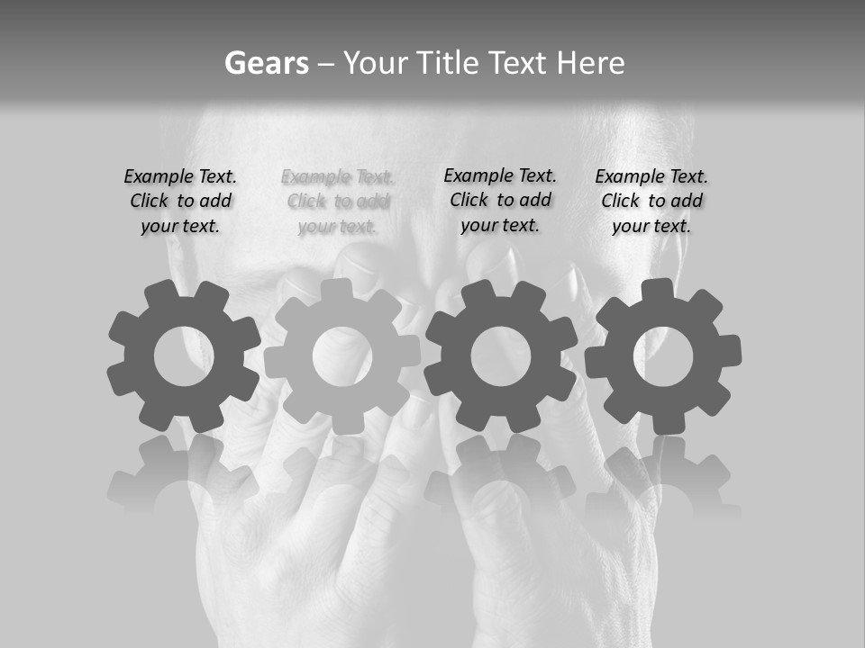 A Man Covering His Face With His Hands PowerPoint Template