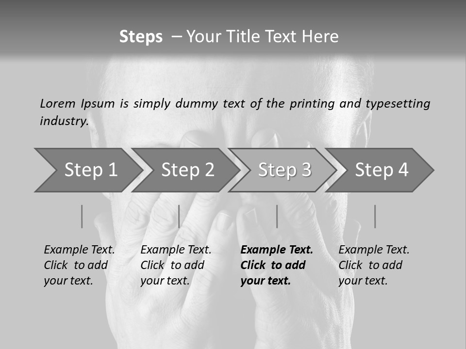 A Man Covering His Face With His Hands PowerPoint Template