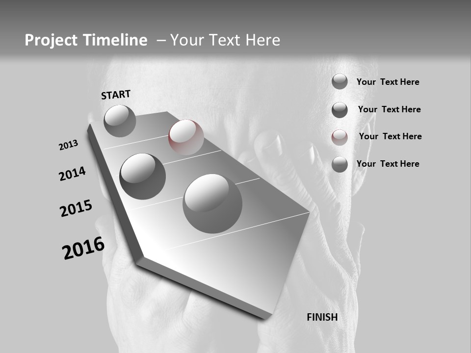 A Man Covering His Face With His Hands PowerPoint Template