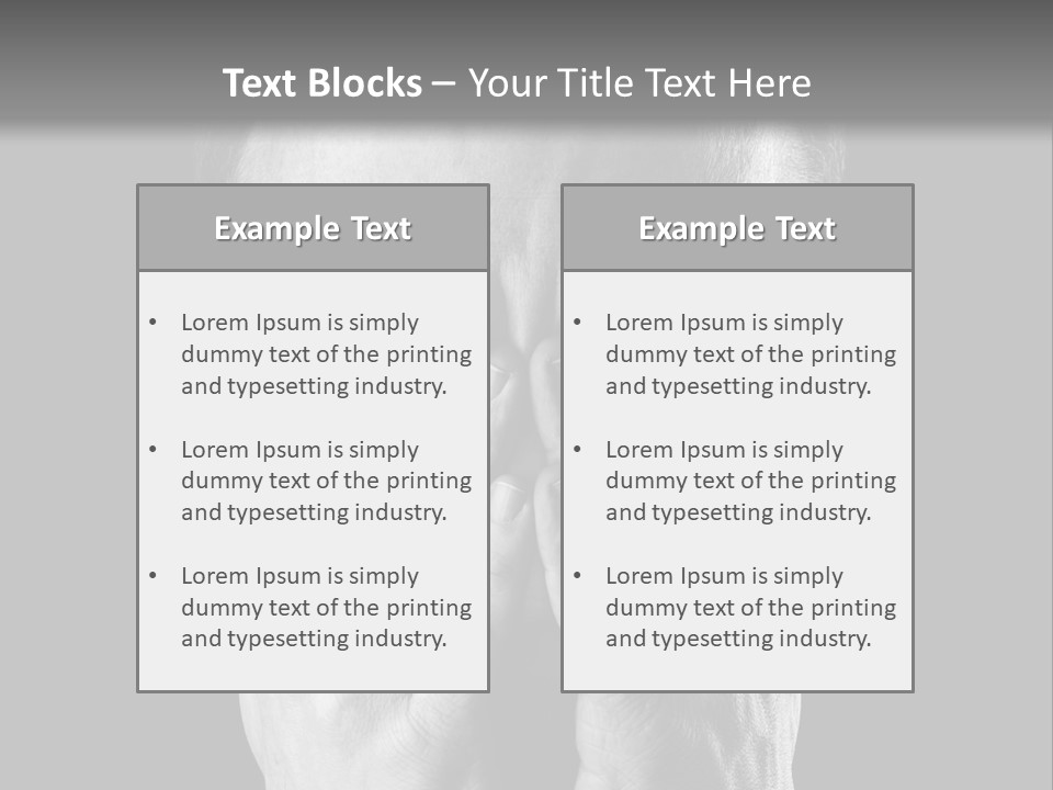 A Man Covering His Face With His Hands PowerPoint Template