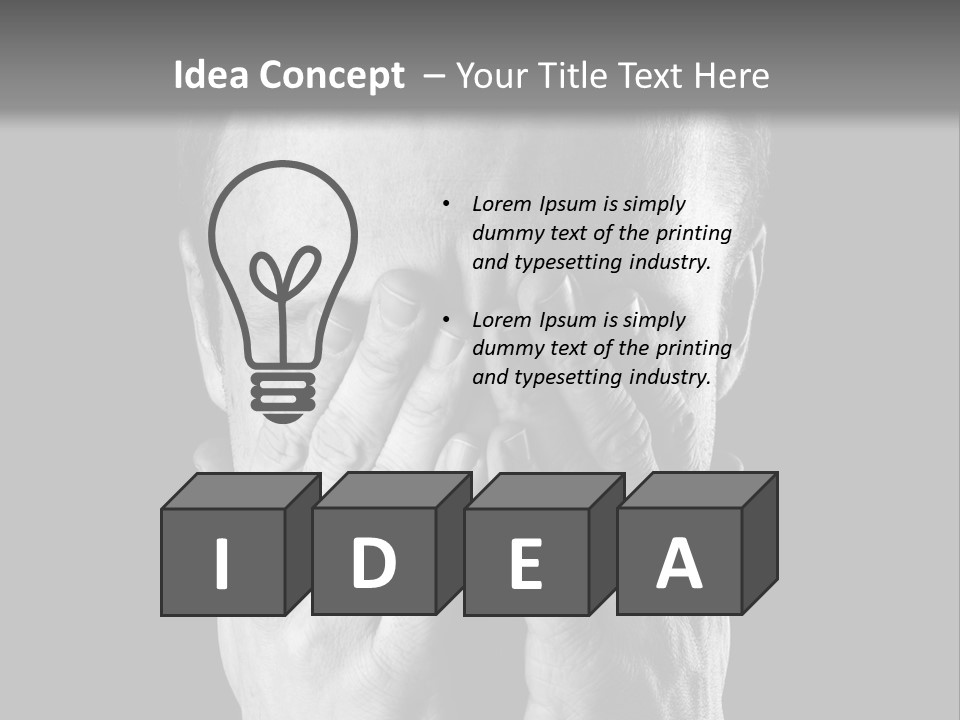 A Man Covering His Face With His Hands PowerPoint Template