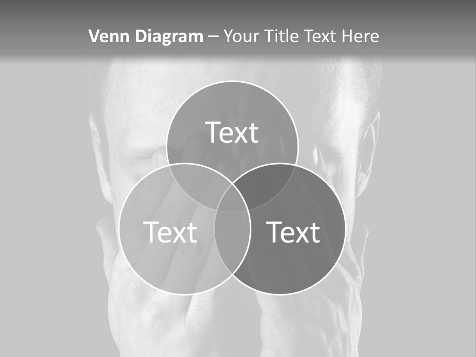 A Man Covering His Face With His Hands PowerPoint Template