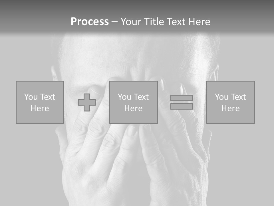 A Man Covering His Face With His Hands PowerPoint Template