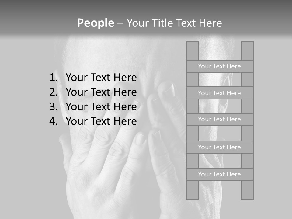 A Man Covering His Face With His Hands PowerPoint Template