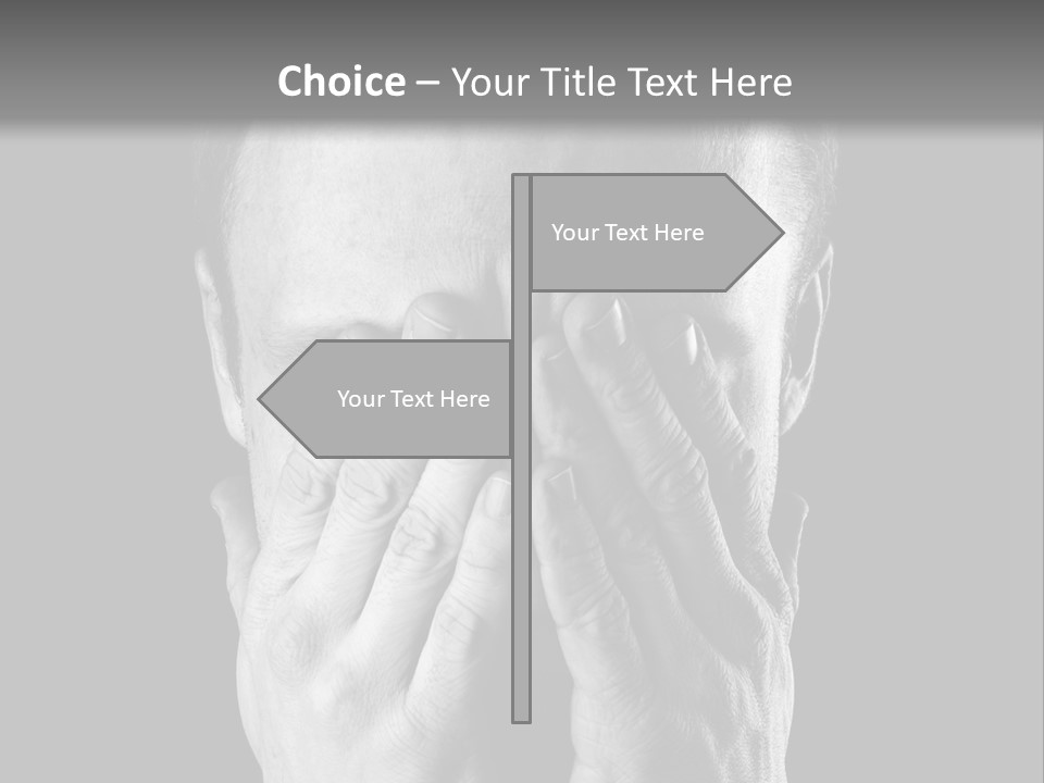 A Man Covering His Face With His Hands PowerPoint Template