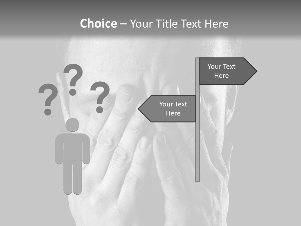 A Man Covering His Face With His Hands PowerPoint Template