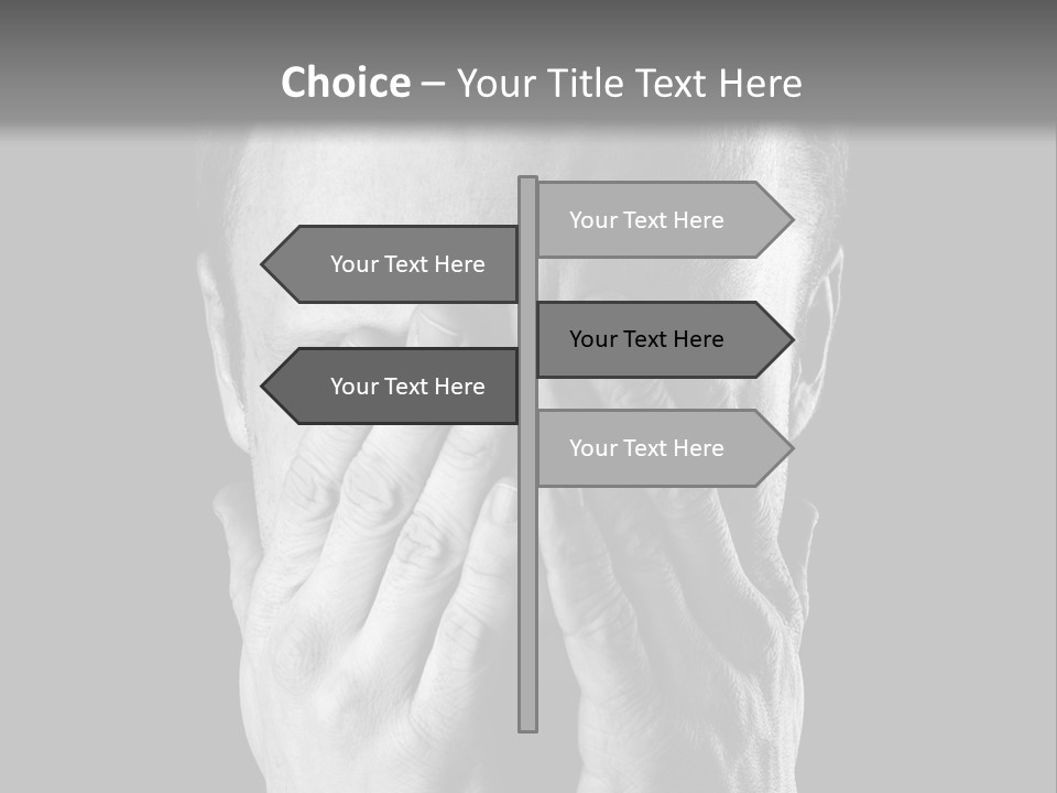 A Man Covering His Face With His Hands PowerPoint Template