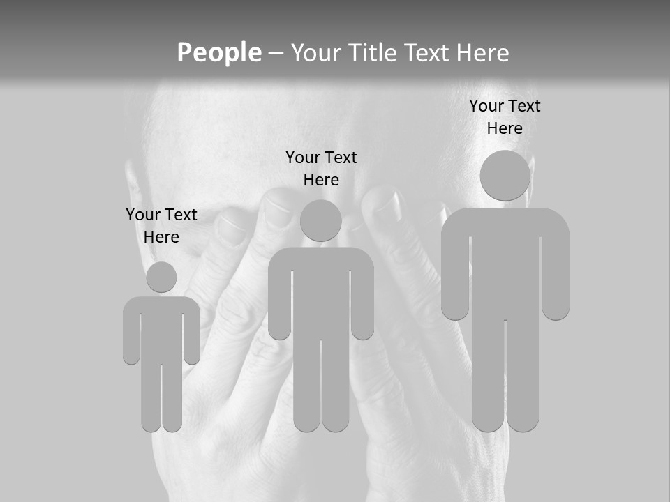 A Man Covering His Face With His Hands PowerPoint Template