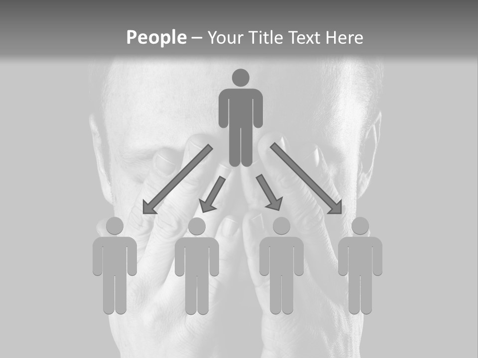 A Man Covering His Face With His Hands PowerPoint Template