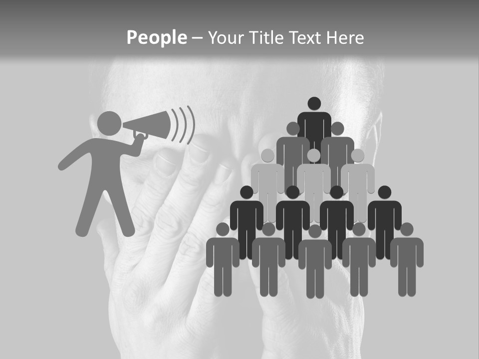 A Man Covering His Face With His Hands PowerPoint Template