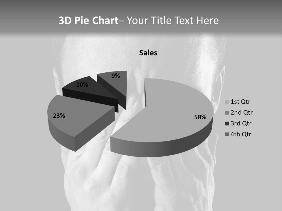 A Man Covering His Face With His Hands PowerPoint Template