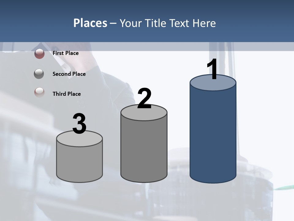 A Man Standing In Front Of A Window In A Building PowerPoint Template