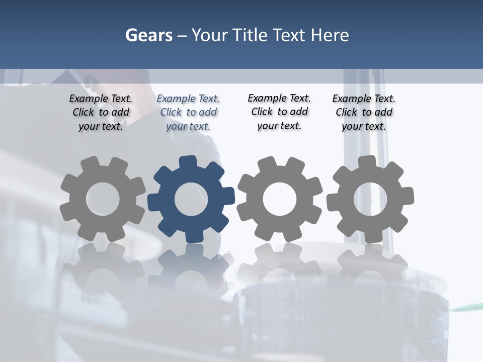 A Man Standing In Front Of A Window In A Building PowerPoint Template