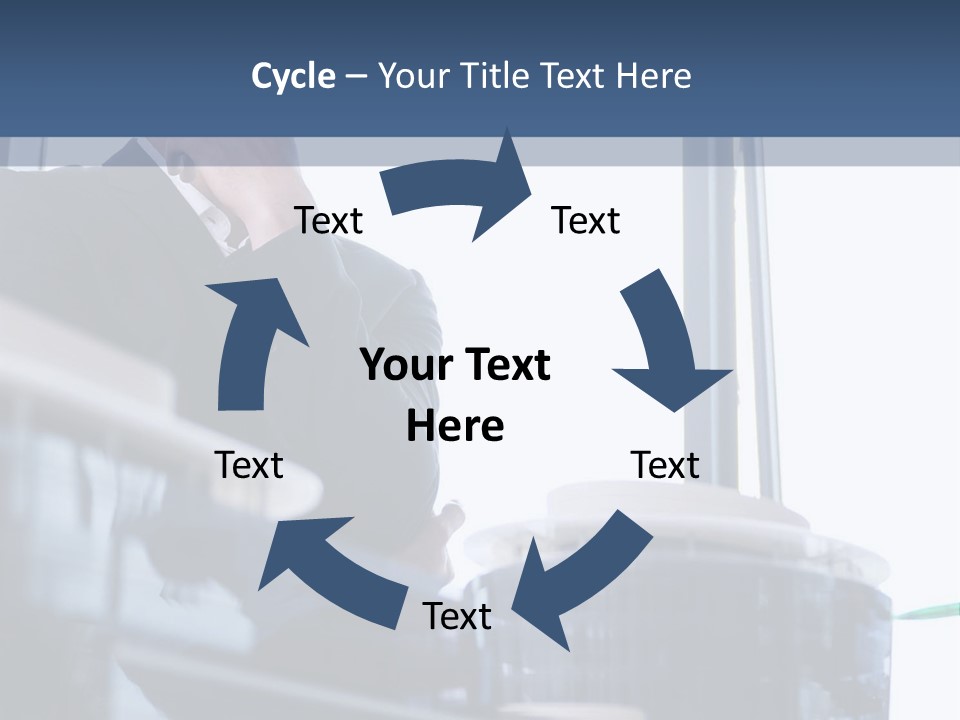A Man Standing In Front Of A Window In A Building PowerPoint Template