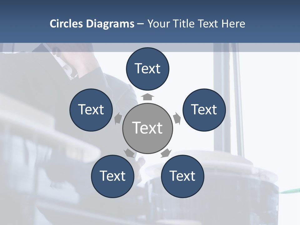 A Man Standing In Front Of A Window In A Building PowerPoint Template