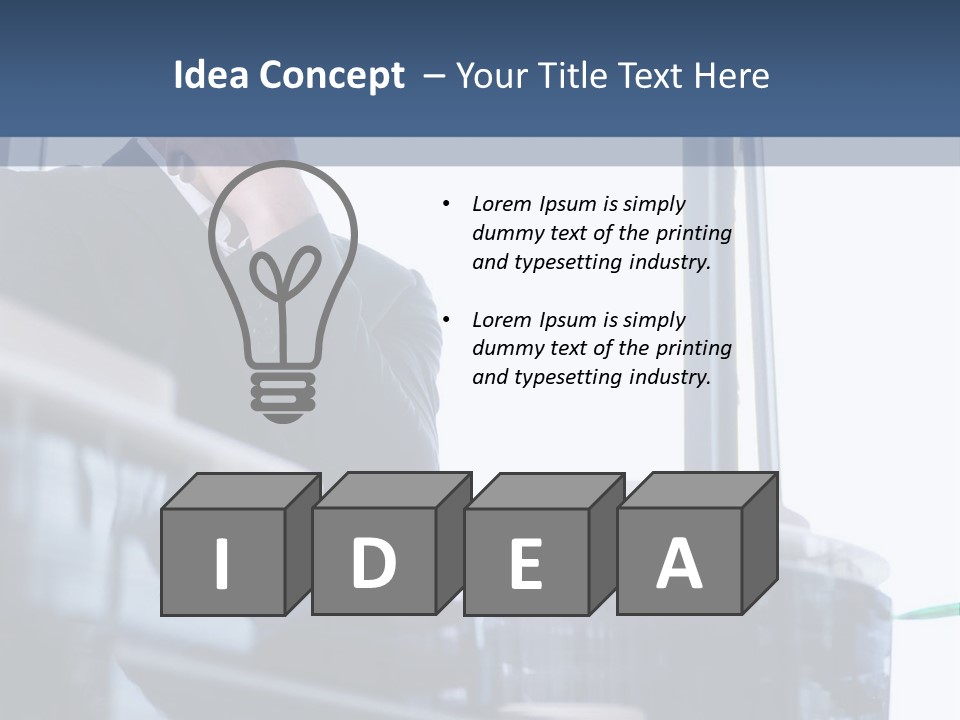 A Man Standing In Front Of A Window In A Building PowerPoint Template