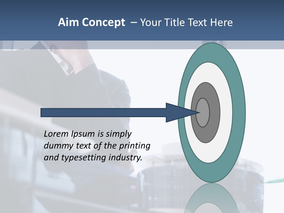 A Man Standing In Front Of A Window In A Building PowerPoint Template