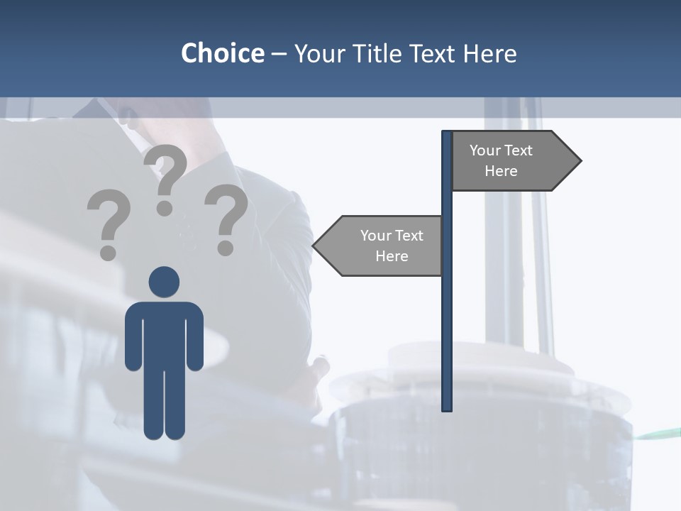 A Man Standing In Front Of A Window In A Building PowerPoint Template