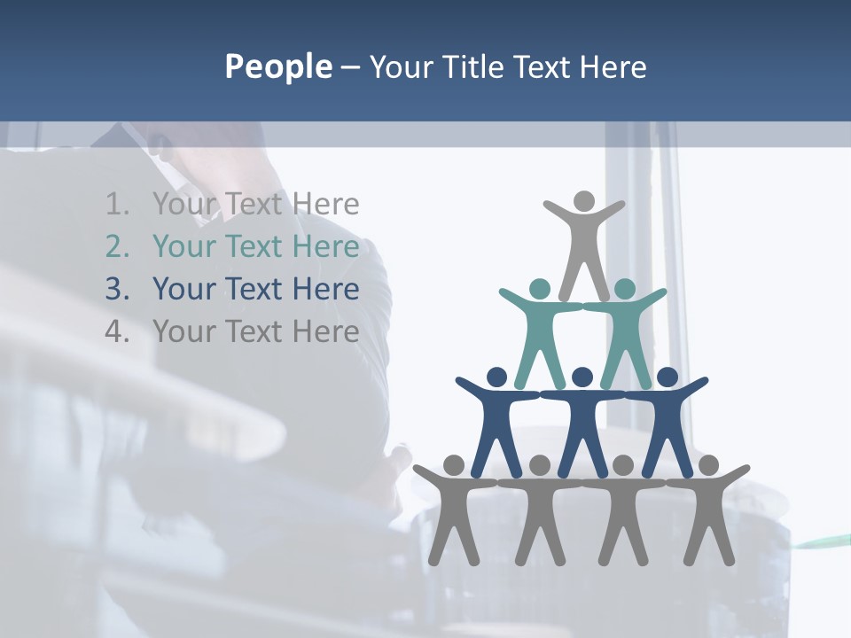 A Man Standing In Front Of A Window In A Building PowerPoint Template