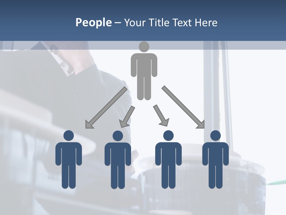 A Man Standing In Front Of A Window In A Building PowerPoint Template