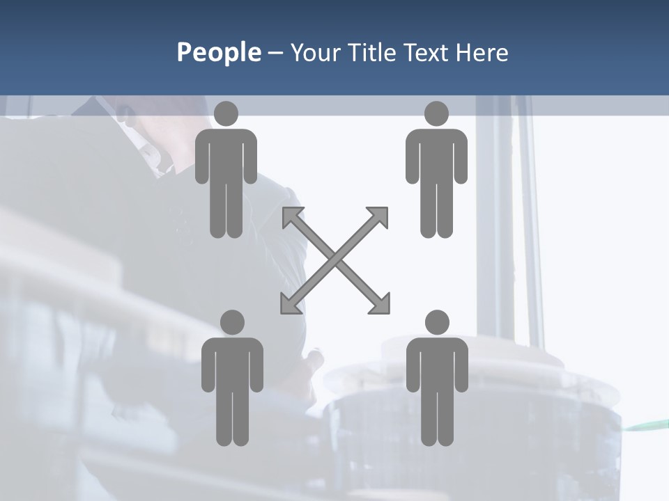 A Man Standing In Front Of A Window In A Building PowerPoint Template