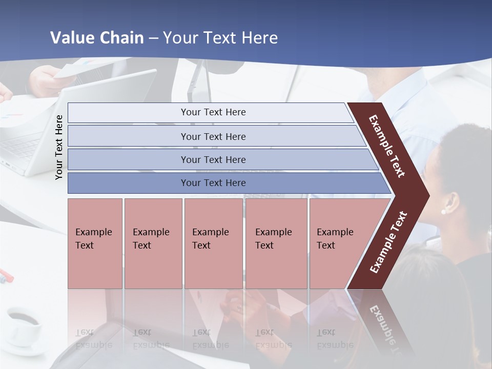 A Group Of People Sitting Around A Table With Laptops PowerPoint Template