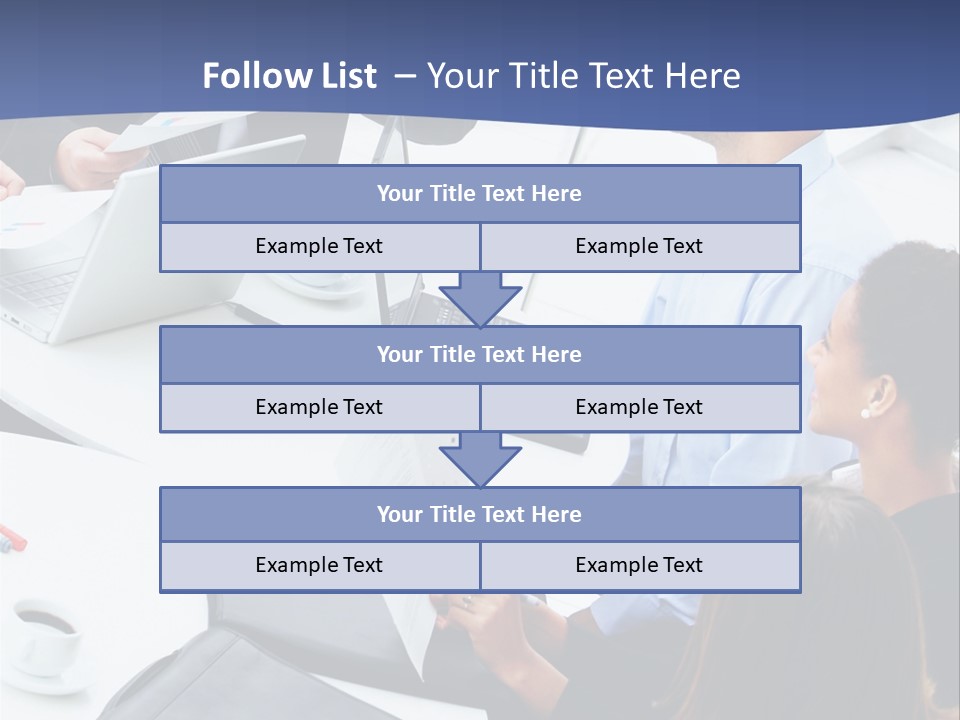 A Group Of People Sitting Around A Table With Laptops PowerPoint Template