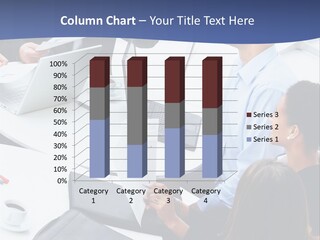 A Group Of People Sitting Around A Table With Laptops PowerPoint Template