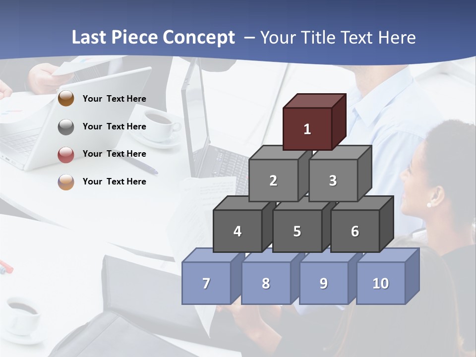 A Group Of People Sitting Around A Table With Laptops PowerPoint Template