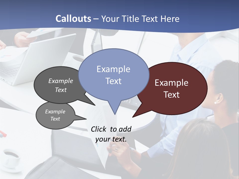 A Group Of People Sitting Around A Table With Laptops PowerPoint Template