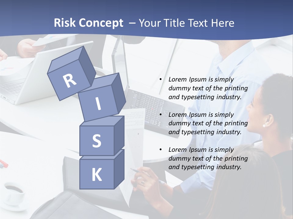 A Group Of People Sitting Around A Table With Laptops PowerPoint Template