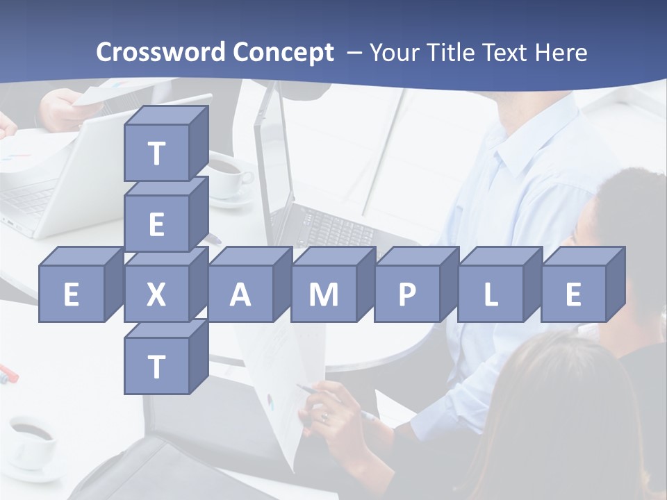 A Group Of People Sitting Around A Table With Laptops PowerPoint Template