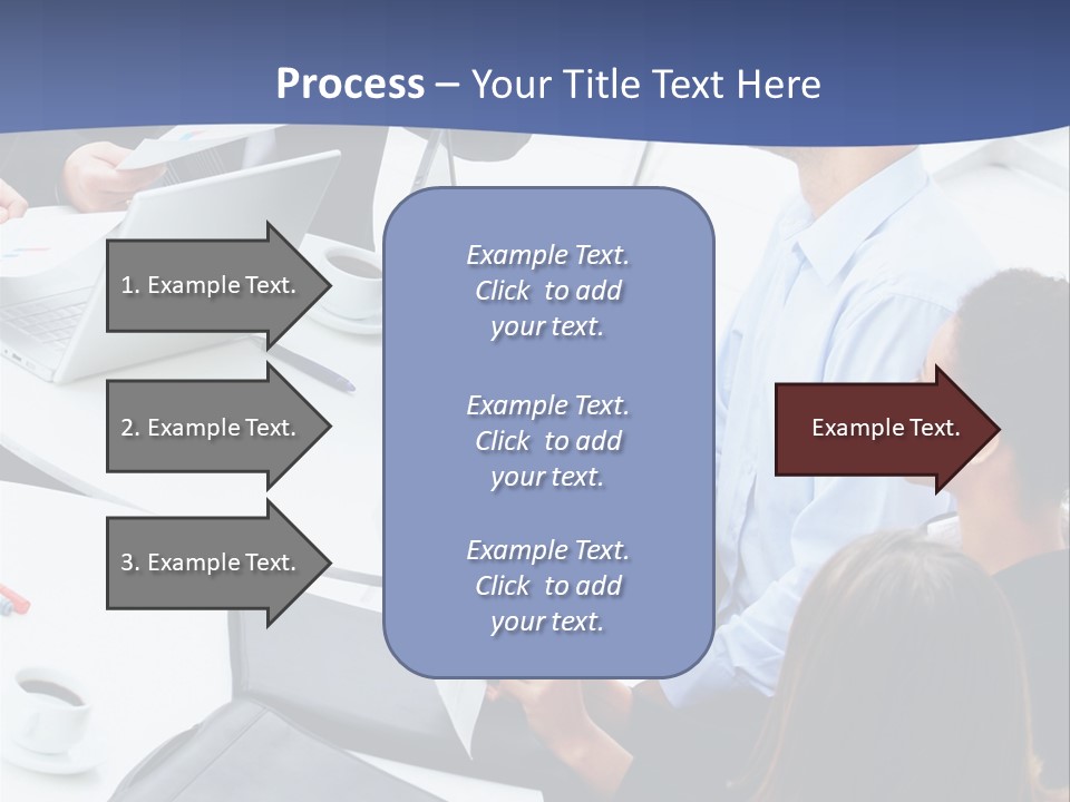 A Group Of People Sitting Around A Table With Laptops PowerPoint Template