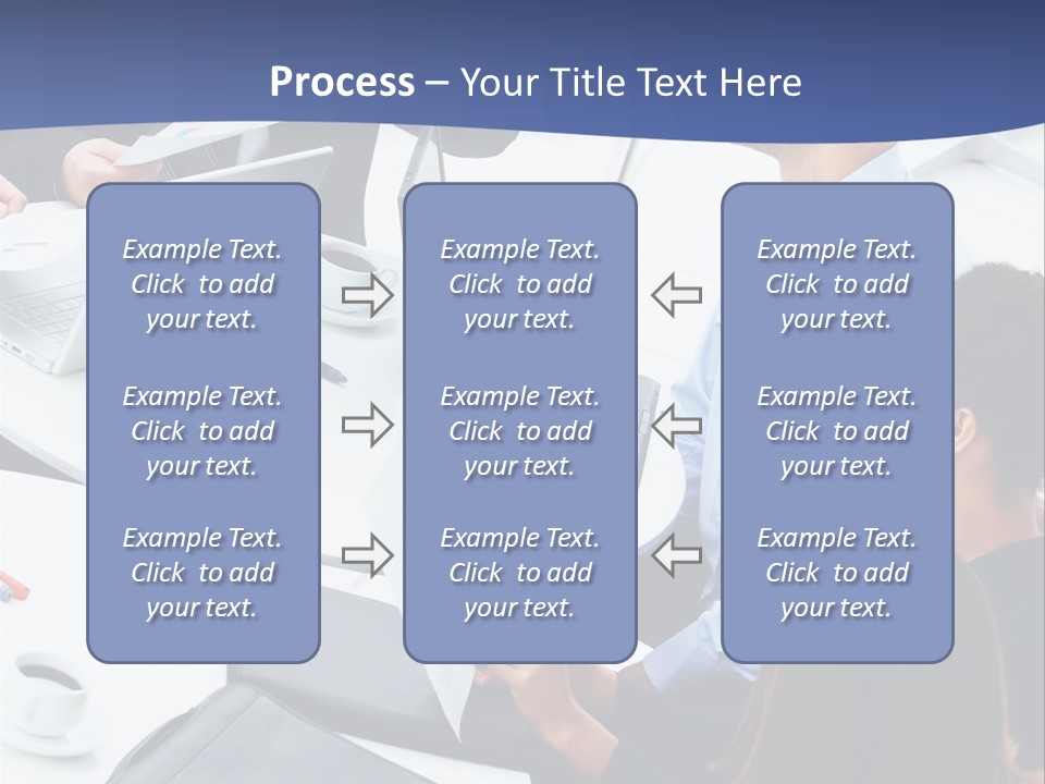 A Group Of People Sitting Around A Table With Laptops PowerPoint Template