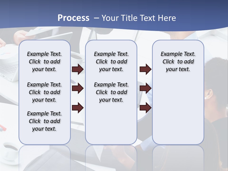 A Group Of People Sitting Around A Table With Laptops PowerPoint Template