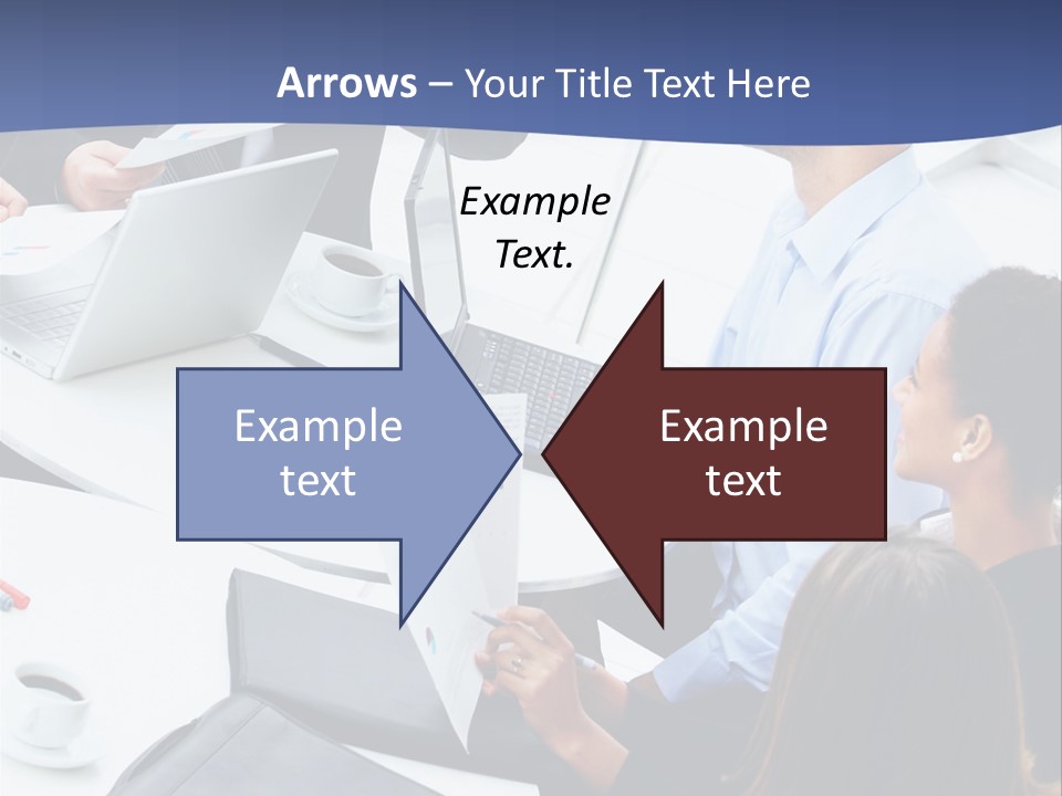 A Group Of People Sitting Around A Table With Laptops PowerPoint Template