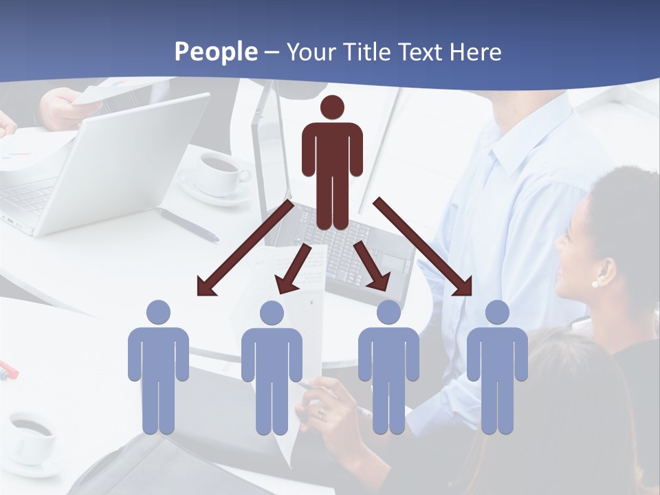 A Group Of People Sitting Around A Table With Laptops PowerPoint Template