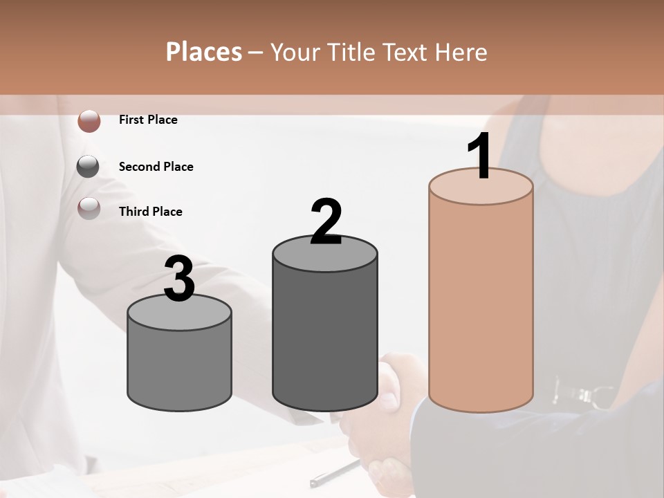 A Woman Shaking Hands With A Man In A Suit PowerPoint Template