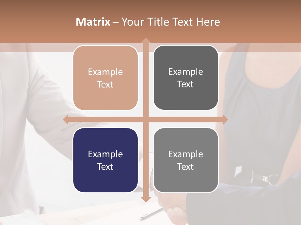 A Woman Shaking Hands With A Man In A Suit PowerPoint Template