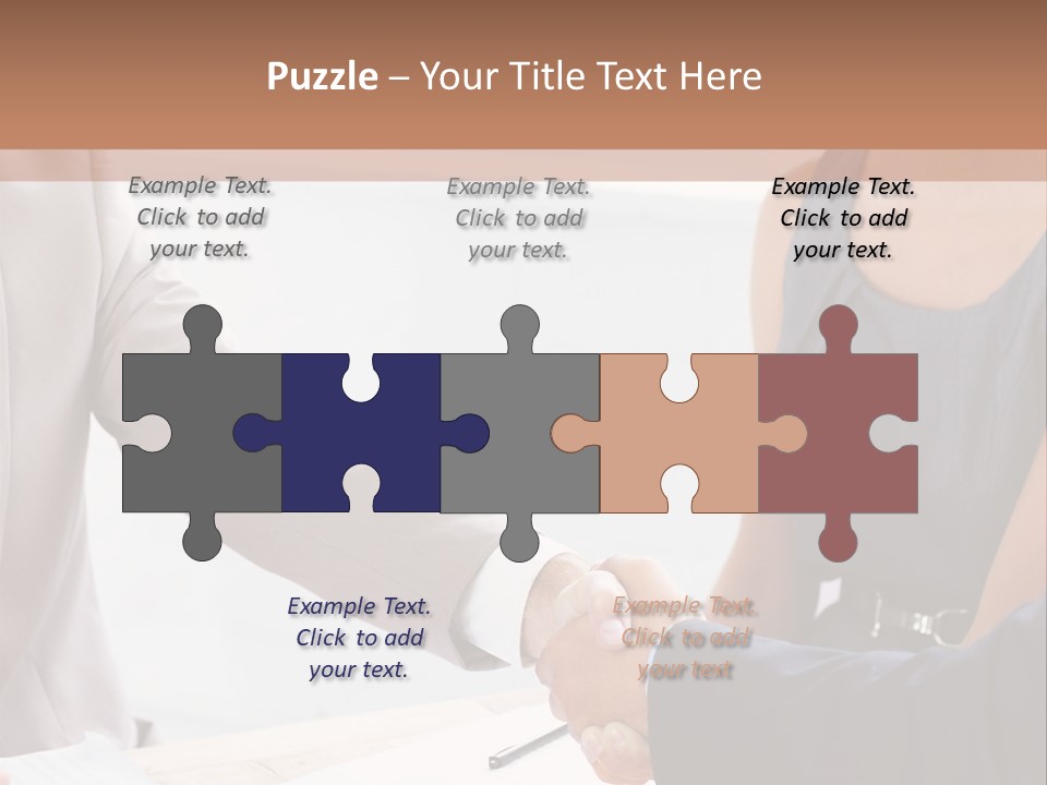 A Woman Shaking Hands With A Man In A Suit PowerPoint Template