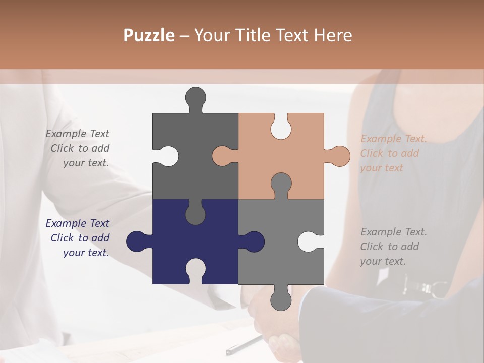 A Woman Shaking Hands With A Man In A Suit PowerPoint Template