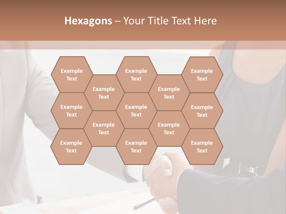 A Woman Shaking Hands With A Man In A Suit PowerPoint Template