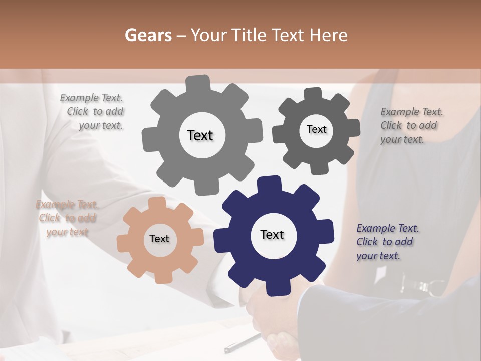 A Woman Shaking Hands With A Man In A Suit PowerPoint Template