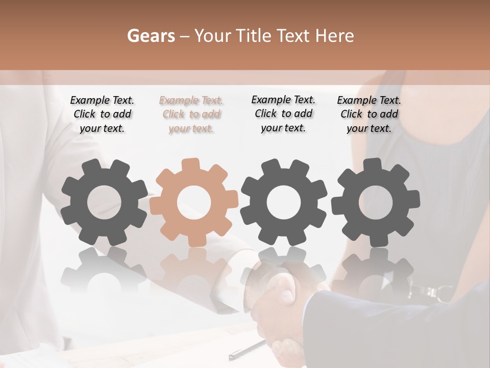 A Woman Shaking Hands With A Man In A Suit PowerPoint Template