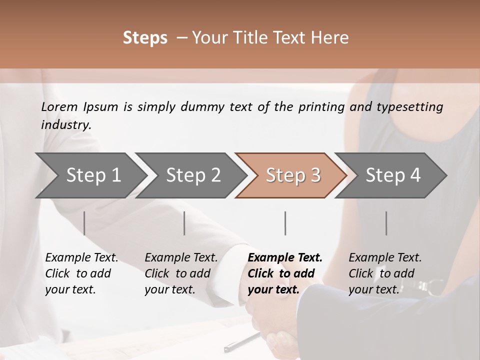 A Woman Shaking Hands With A Man In A Suit PowerPoint Template