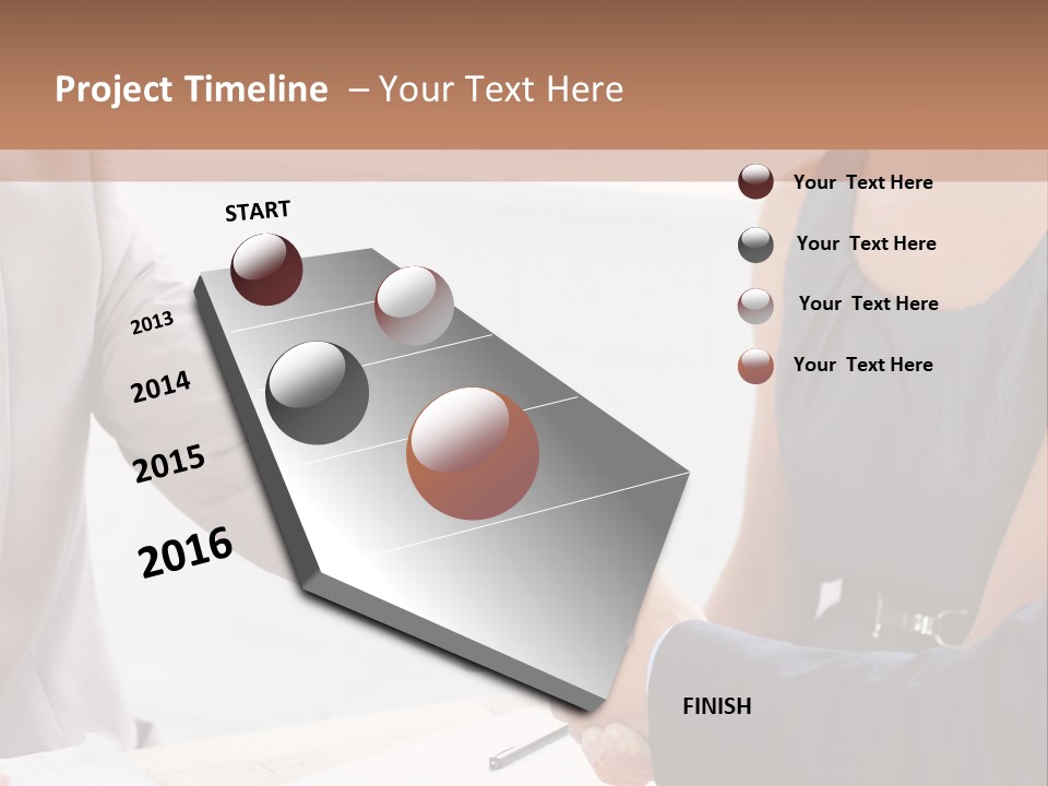 A Woman Shaking Hands With A Man In A Suit PowerPoint Template