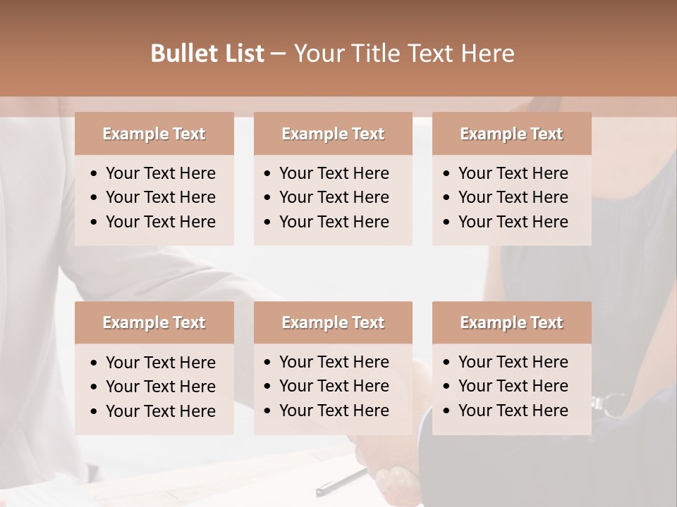 A Woman Shaking Hands With A Man In A Suit PowerPoint Template