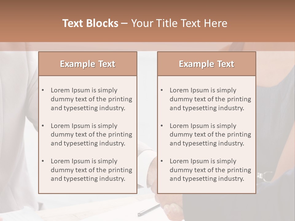 A Woman Shaking Hands With A Man In A Suit PowerPoint Template