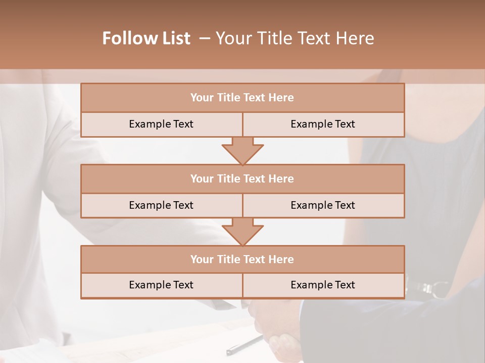 A Woman Shaking Hands With A Man In A Suit PowerPoint Template